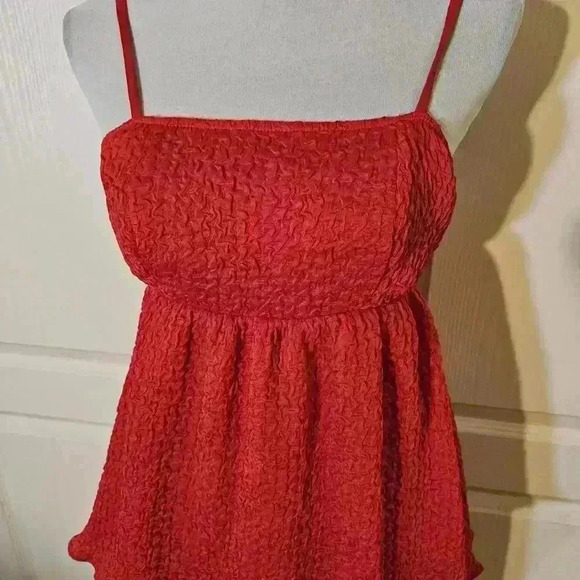 Stylish Collective Red Smocked Dress - Picture 3 of 5